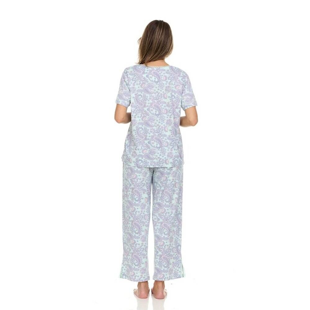 Flora Nikrooz 2-Piece Short Sleeve and Capri Pajama Set - Picture 2 of 8